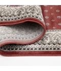 Central Oriental Heirloom Cinnabar/Navajo White Border/Abstract 9in. x 33in. Rect. Rug