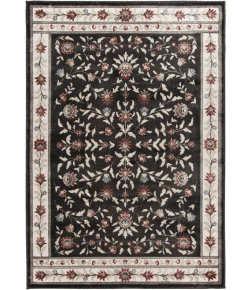 Central Oriental Heirloom Abbey/Navajo White Border/Floral 5ft.3in. x 7ft.7in. Rect. Rug