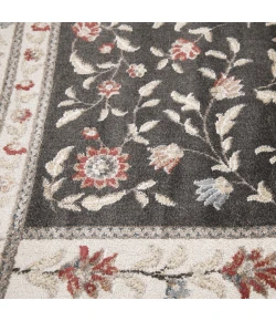 Central Oriental Heirloom Abbey/Navajo White Border/Floral 5ft.3in. x 7ft.7in. Rect. Rug