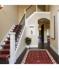 Central Oriental Heirloom Cinnabar/Navajo White Border/Floral 9in. x 33in. Rect. Rug