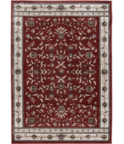 Central Oriental Heirloom Cinnabar/Navajo White Border/Floral 9in. x 33in. Rect. Rug
