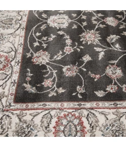 Central Oriental Heirloom Abbey/Navajo White Border/Floral 7ft.10in. x 10ft.10in. Rect. Rug