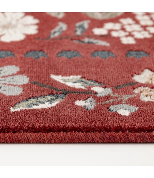 Central Oriental Erin & Ben _ Rooted Cinnabar/Multi Floral 7ft.10 x 9ft.10in. Rect. Rug