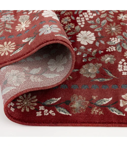 Central Oriental Erin & Ben _ Rooted Cinnabar/Multi Floral 7ft.10 x 9ft.10in. Rect. Rug
