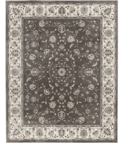 Central Oriental Clearwater Dove Border/Floral 7ft.3in. x 10ft.10in. Rect. Rug