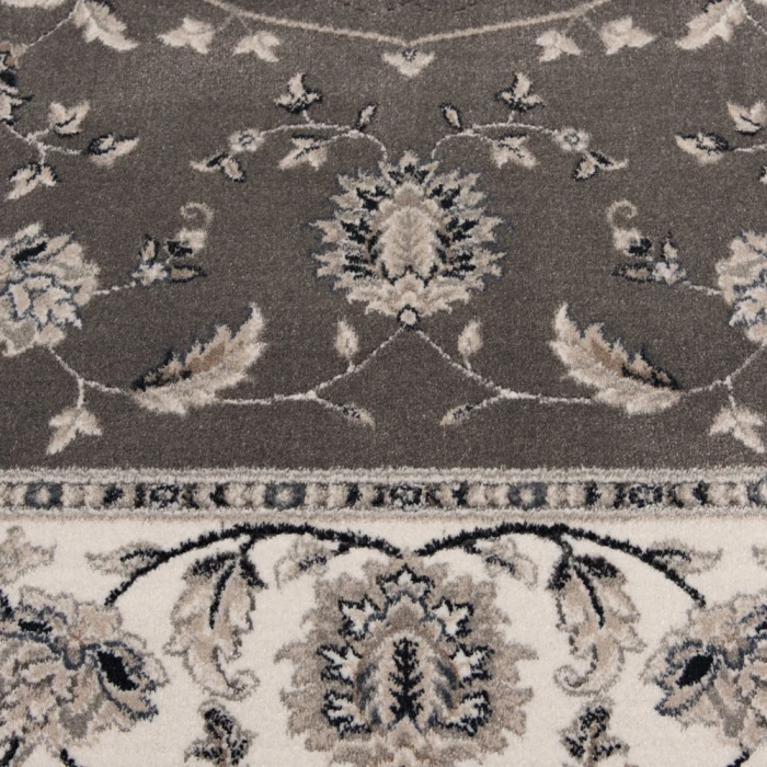 Central Oriental Clearwater Dove Border/Floral 9in. x 33in. Rect. Rug