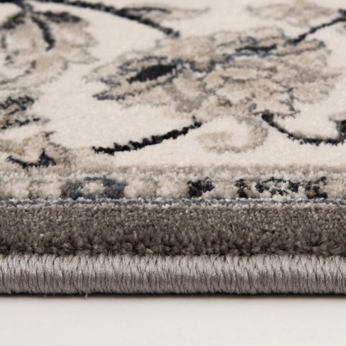 Central Oriental Clearwater Dove Border/Floral 9in. x 33in. Rect. Rug