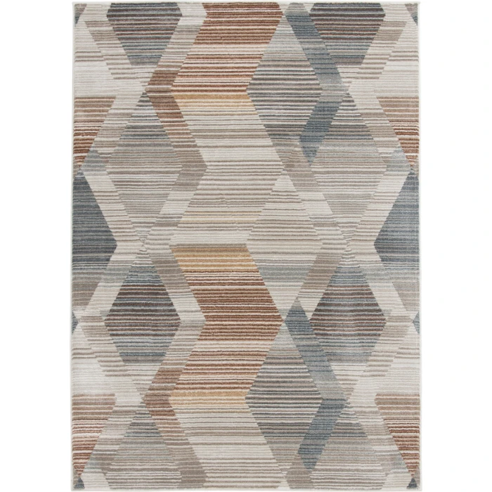 Central Oriental Landscape Salt/Multi Abstract 5ft. x 7ft.6in. Rect. Rug
