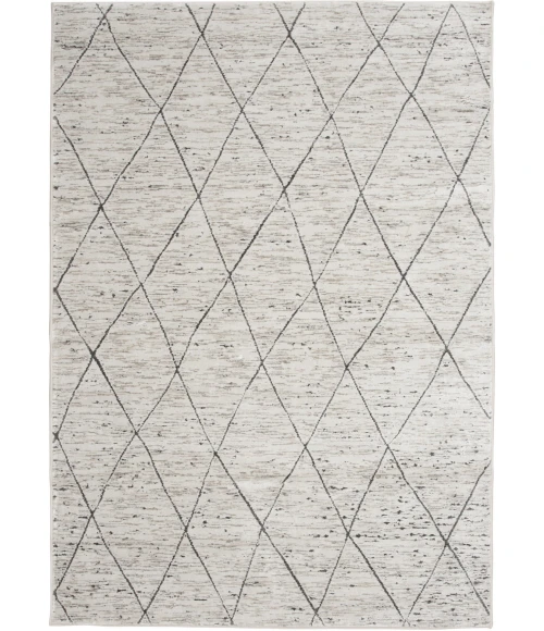 Central Oriental Landscape Salt/Shell Lattice 7ft.10in. x 9ft.10 Rect. Rug