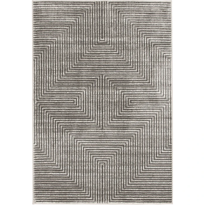 Central Oriental Landscape Pumice/Smoke Abstract 9in. x 26in. Rect. Rug