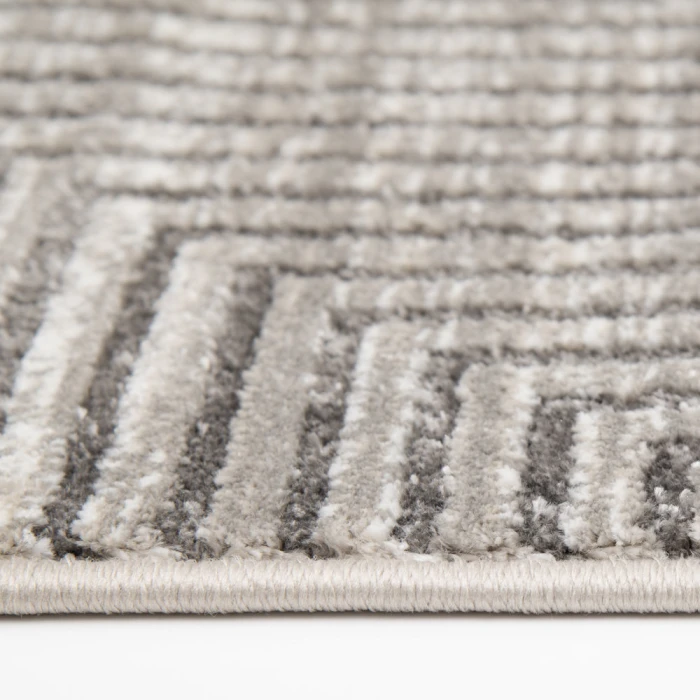 Central Oriental Landscape Pumice/Smoke Abstract 9in. x 26in. Rect. Rug