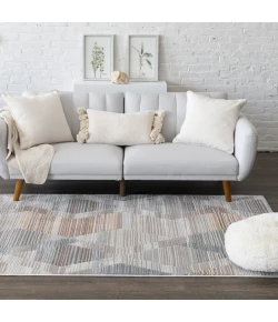 Central Oriental Landscape Salt/Multi Abstract 5ft. x 7ft.6in. Rect. Rug