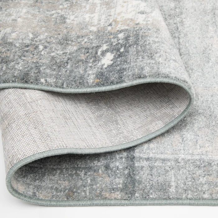 Central Oriental Landscape Harbor/Salt Abstract 7ft.10in. x 10ft.10in. Rect. Rug