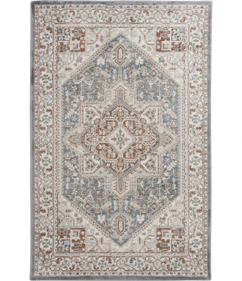 Central Oriental Landscape Harbor/Canyon Rose Moroccan 5ft. x 7ft.6in. Rect. Rug