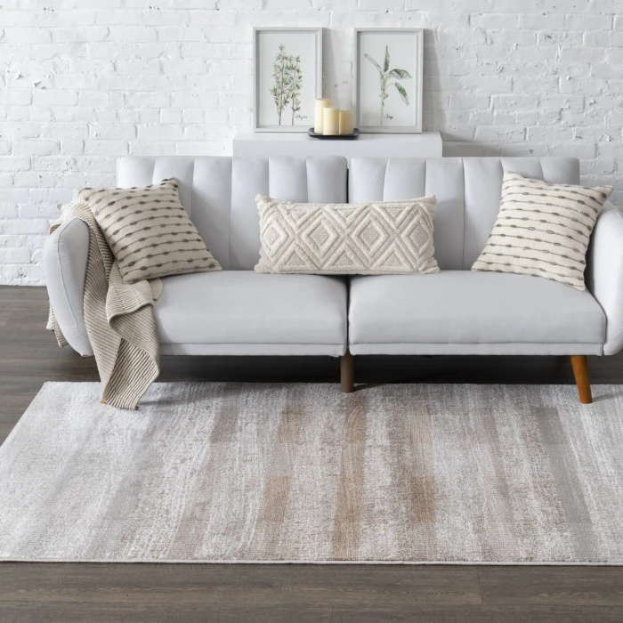 Central Oriental Landscape Mocha/Sand Abstract 5ft. x 7ft.6in. Rect. Rug