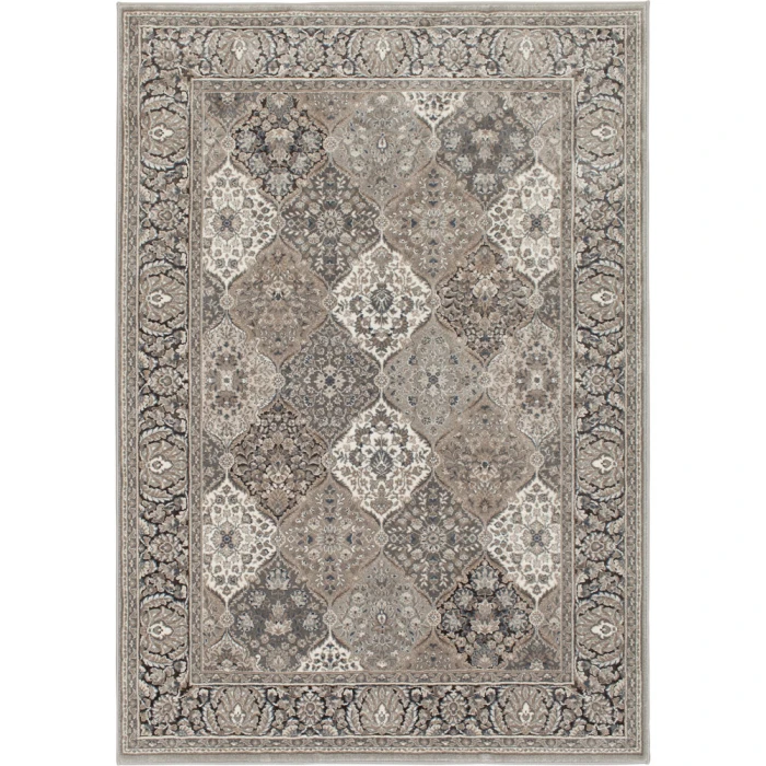Central Oriental Clearwater Chalk/Gunmetal Oriental/Traditional 9in. x 33in. Rect. Rug