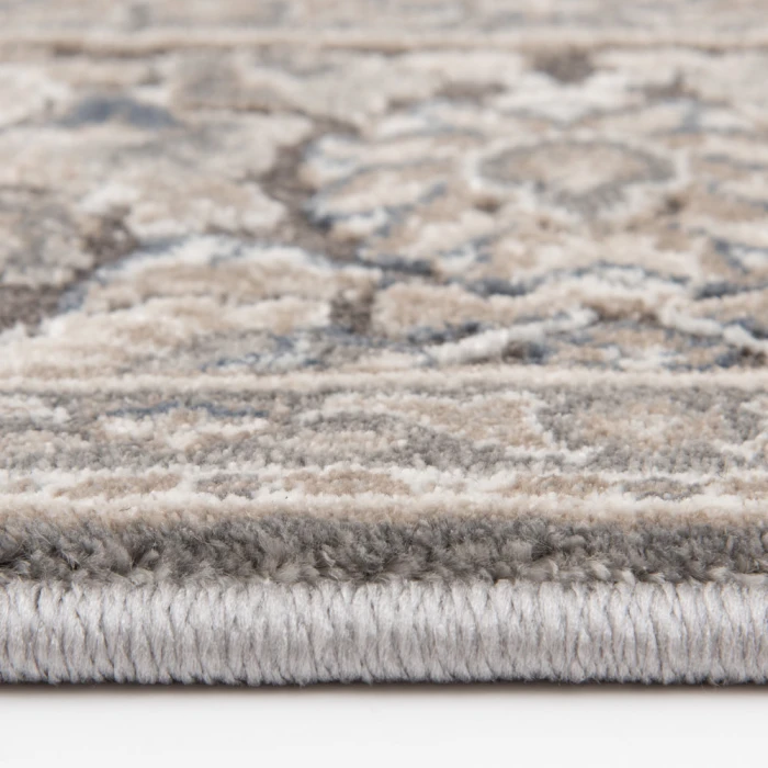 Central Oriental Clearwater Chalk/Gunmetal Oriental/Traditional 9in. x 33in. Rect. Rug