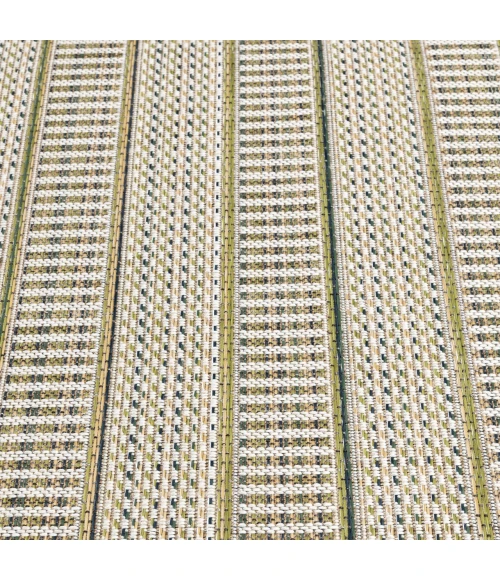 Central Oriental Colourscape Green/Ecru Stripe 7ft.10in. x 9ft.10in. Rect. Rug