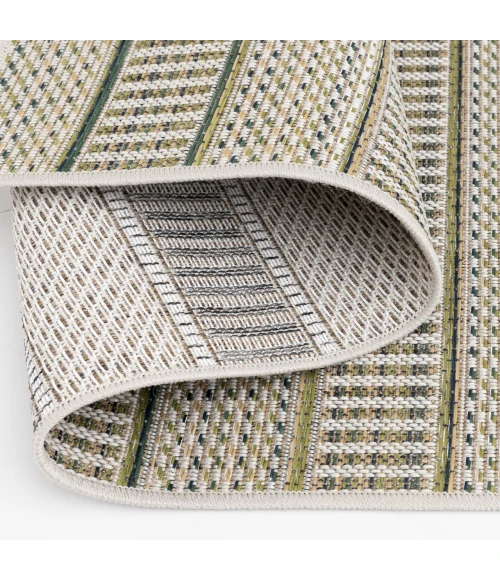 Central Oriental Colourscape Green/Ecru Stripe 7ft.10in. x 9ft.10in. Rect. Rug