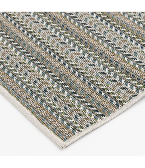 Central Oriental Colourscape Green/Ecru Stripe 7ft.10in. x 9ft.10in. Rect. Rug