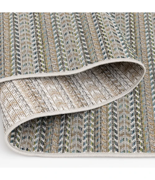 Central Oriental Colourscape Green/Ecru Stripe 7ft.10in. x 9ft.10in. Rect. Rug