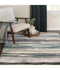 Central Oriental Structures Soot/Buff Abstract 7ft.10in. x 9ft.10in. Rect. Rug