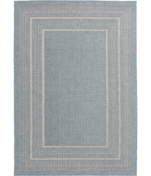 Central Oriental Melbourne Tidepool Border/Abstract 5ft. x 7ft. Rect. Rug