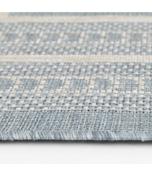 Central Oriental Melbourne Tidepool Border/Abstract 5ft. x 7ft. Rect. Rug
