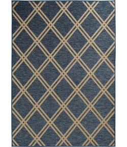 Central Oriental Santorini Cobalt/Natural Lattice 7ft.10in. x 9ft.10in. Rect. Rug