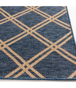 Central Oriental Santorini Cobalt/Natural Lattice 7ft.10in. x 9ft.10in. Rect. Rug