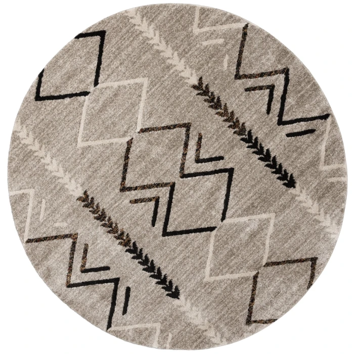 Central Oriental Oklahoma Nickel/Multi Moroccan 7ft.10in. Round Rug