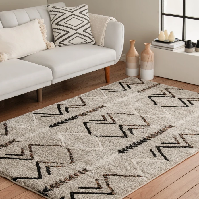 Central Oriental Oklahoma Nickel/Multi Moroccan 7ft.10in. Round Rug