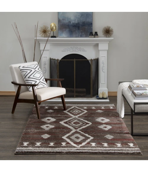 Central Oriental Oklahoma Rust/Mink Moroccan 5ft. x 7ft.3in. Rect. Rug