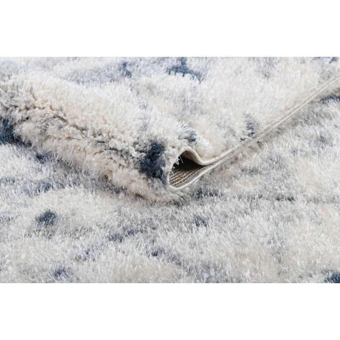 Central Oriental Pulse Beige/Blue Abstract 7ft.10in. x 9ft.10in. Rect. Rug