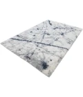 Central Oriental Pulse Beige/Blue Abstract 7ft.10in. x 9ft.10in. Rect. Rug