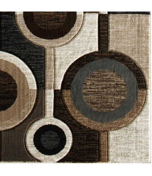 Central Oriental Apex Brown Geometric 5ft. x 7ft.3in. Rect. Rug