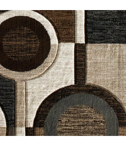 Central Oriental Apex Brown Geometric 5ft. x 7ft.3in. Rect. Rug