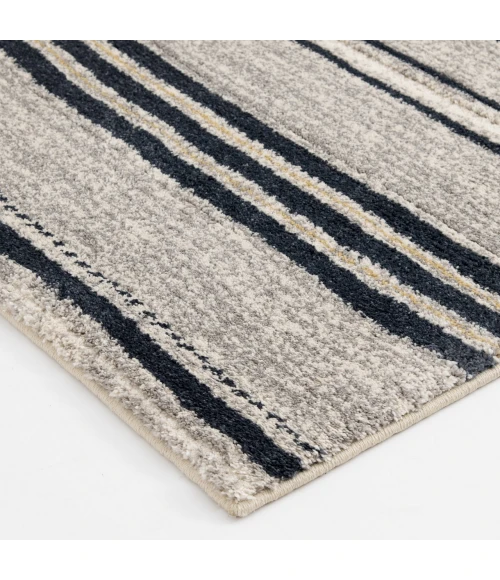 Central Oriental Stonington Coconut/Zinc Stripe 7ft.10in. x 9ft.10in. Rect. Rug