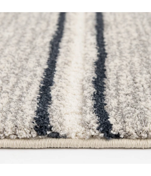 Central Oriental Stonington Coconut/Zinc Stripe 7ft.10in. x 9ft.10in. Rect. Rug