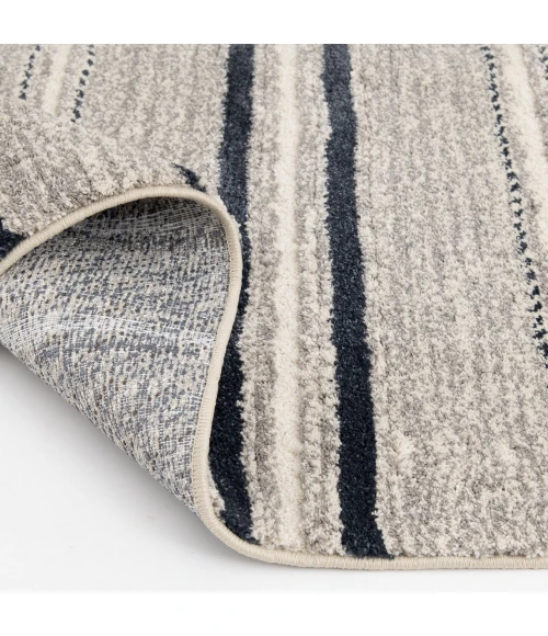 Central Oriental Stonington Coconut/Zinc Stripe 7ft.10in. x 9ft.10in. Rect. Rug