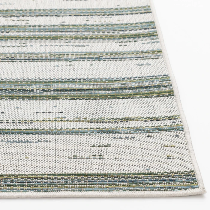 Central Oriental Colourscape Green/Ecru Stripe 7ft.10in. x 9ft.10in. Rect. Rug