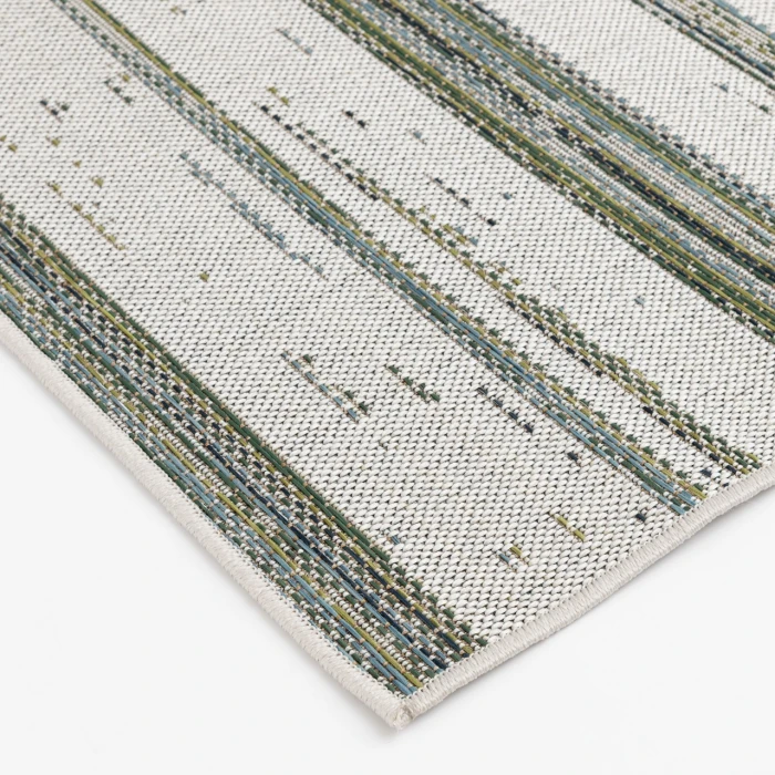 Central Oriental Colourscape Green/Ecru Stripe 7ft.10in. x 9ft.10in. Rect. Rug