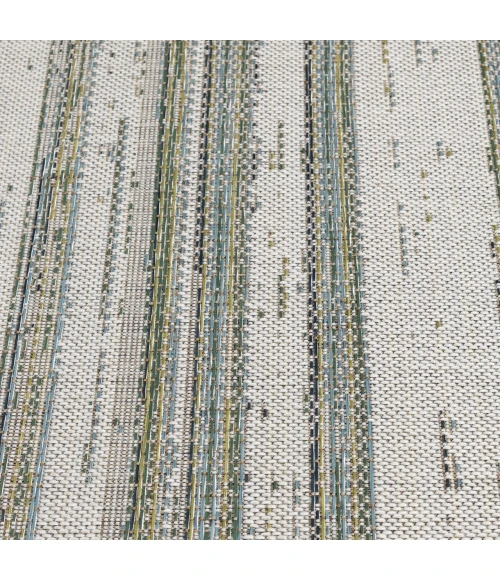 Central Oriental Colourscape Green/Ecru Stripe 7ft.10in. x 9ft.10in. Rect. Rug