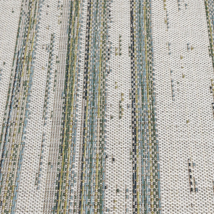 Central Oriental Colourscape Green/Ecru Stripe 7ft.10in. x 9ft.10in. Rect. Rug