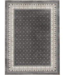 Central Oriental Clearwater Dove/Oyster Border/Abstract 9in. x 26in. Rect. Rug