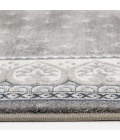 Central Oriental Clearwater Dove/Oyster Border/Abstract 9in. x 26in. Rect. Rug