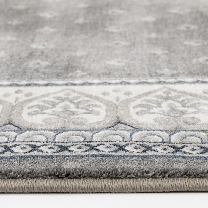 Central Oriental Clearwater Dove/Oyster Border/Abstract 9in. x 26in. Rect. Rug