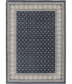 Central Oriental Clearwater Shade/Chalk Border/Abstract 9in. x 33in. Rect. Rug