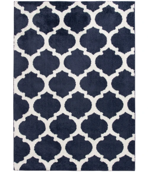Central Oriental Sisli Mood Indigo/Buff Moroccan 5ft. x 7ft. Rect. Rug