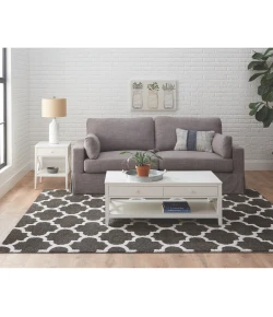 Central Oriental Sisli Soot/Buff Moroccan 24in. x 36in. Rect. Rug